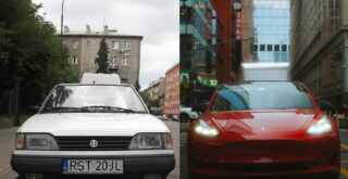 Polonez Caro i Tesla Model S
